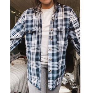 Blue oversized flannel